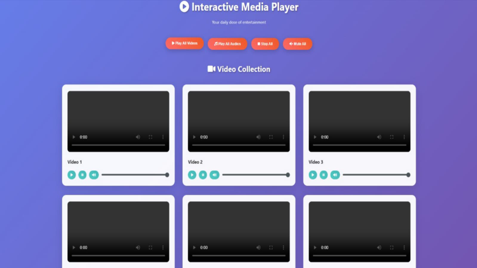 Screenshot of a custom-built media player platform